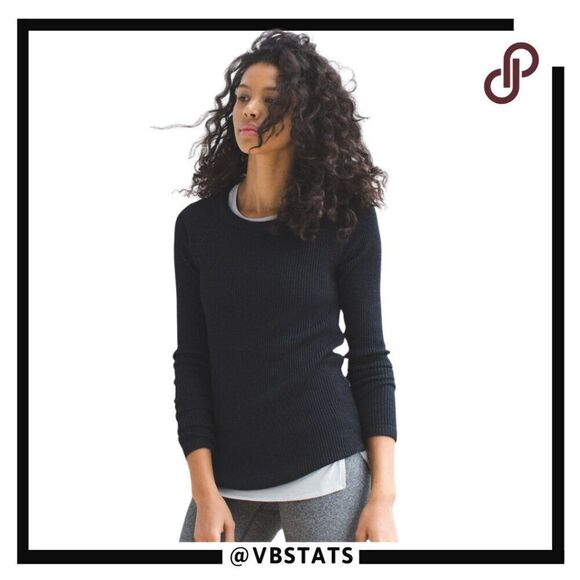 Lululemon Cabin Yogi Long Sleeve Black / Heather Dark Gray in Size 4 - Picture 1 of 11